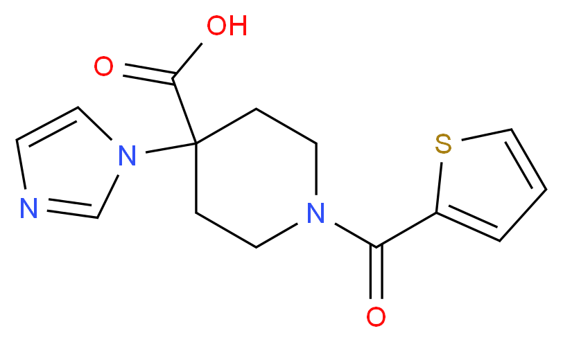 4-(1H-imidazol-1-yl)-1-(2-thienylcarbonyl)piperidine-4-carboxylic acid_分子结构_CAS_)