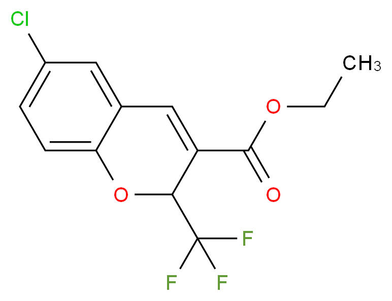 Ethyl 6-chloro-2-(trifluoromethyl)-2H-chromene-3-carboxylate_分子结构_CAS_)