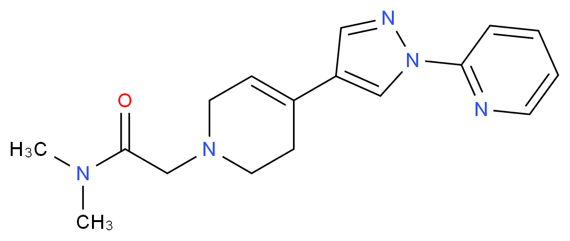 N,N-dimethyl-2-[4-(1-pyridin-2-yl-1H-pyrazol-4-yl)-3,6-dihydropyridin-1(2H)-yl]acetamide_分子结构_CAS_)