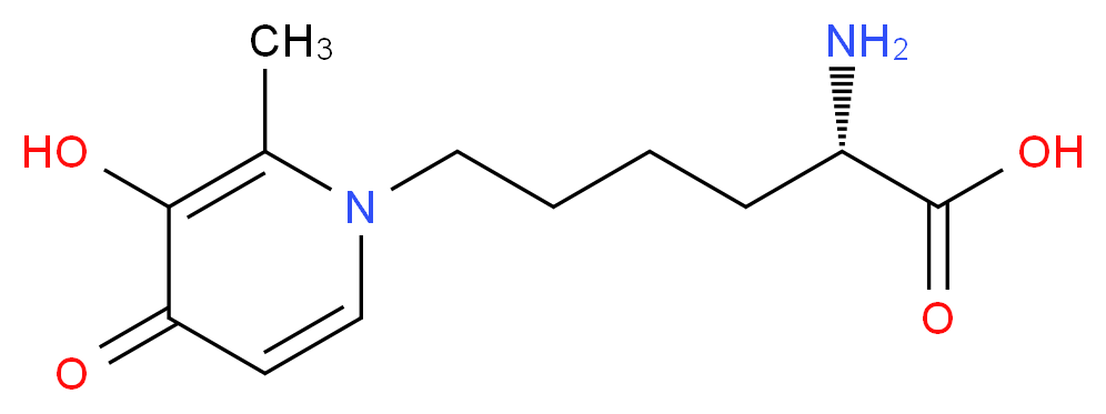 (2S)-2-amino-6-(3-hydroxy-2-methyl-4-oxo-1,4-dihydropyridin-1-yl)hexanoic acid_分子结构_CAS_121502-04-3