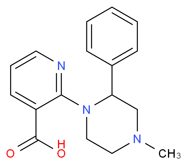 2-(4-methyl-2-phenylpiperazin-1-yl)pyridine-3-carboxylic acid_分子结构_CAS_61338-13-4