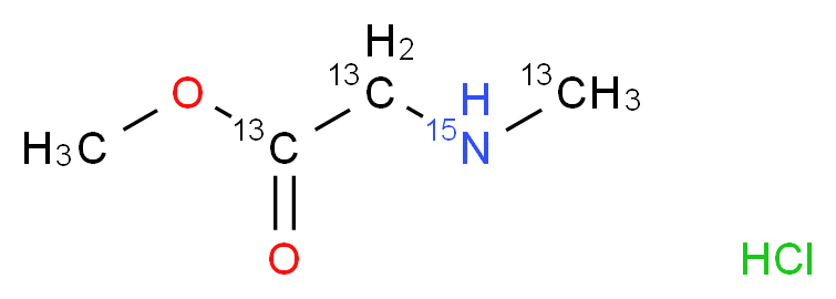 methyl 2-[(<sup>1</sup><sup>3</sup>C)methylamino](1,2-<sup>1</sup><sup>3</sup>C<sub>2</sub>)acetate hydrochloride_分子结构_CAS_945218-53-1