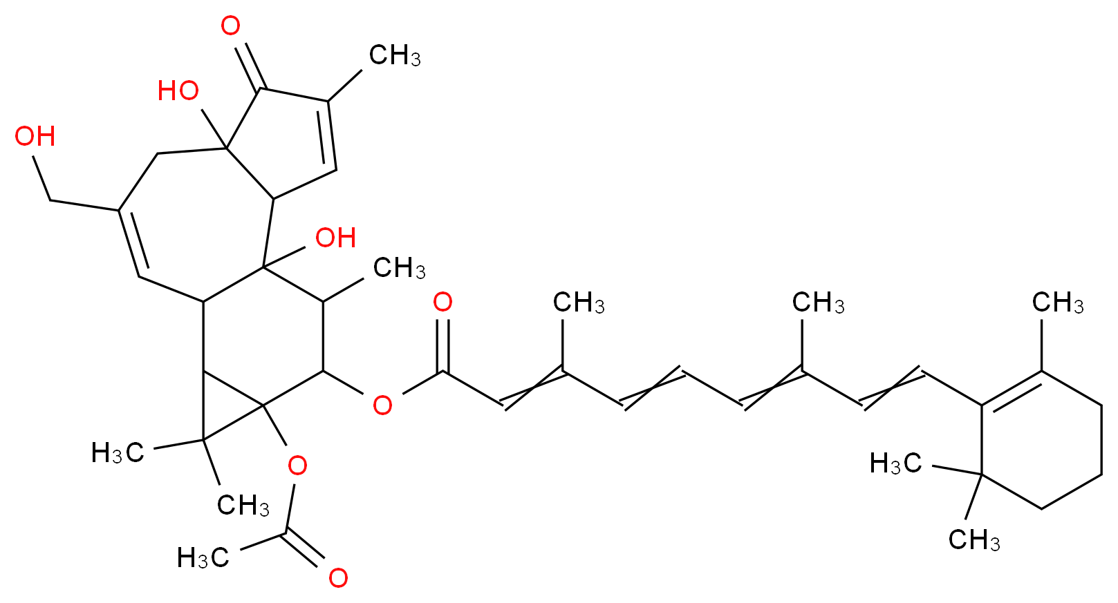 PHORBOL-12-RETINOATE-13-ACETATE_分子结构_CAS_80188-99-4)