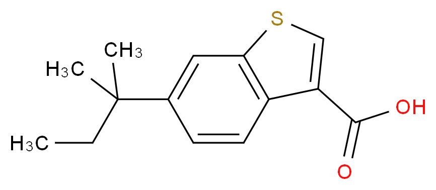 6-(1,1-Dimethylpropyl)-1-benzothiophene-3-carboxylic acid_分子结构_CAS_667436-12-6)