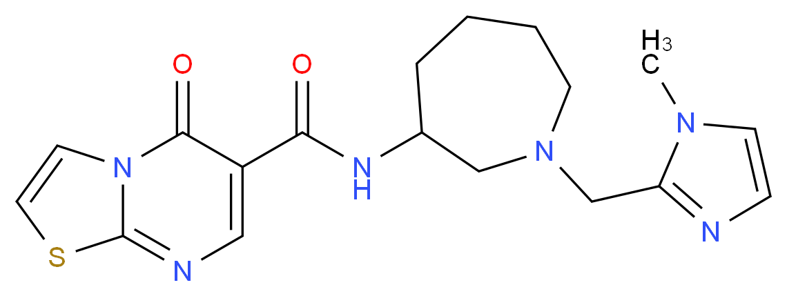 N-{1-[(1-methyl-1H-imidazol-2-yl)methyl]azepan-3-yl}-5-oxo-5H-[1,3]thiazolo[3,2-a]pyrimidine-6-carboxamide_分子结构_CAS_)