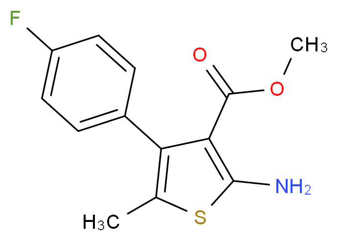 methyl 2-amino-4-(4-fluorophenyl)-5-methylthiophene-3-carboxylate_分子结构_CAS_350992-29-9