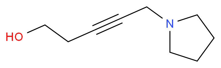 5-(1-pyrrolidinyl)-3-pentyn-1-ol_分子结构_CAS_550302-87-9)