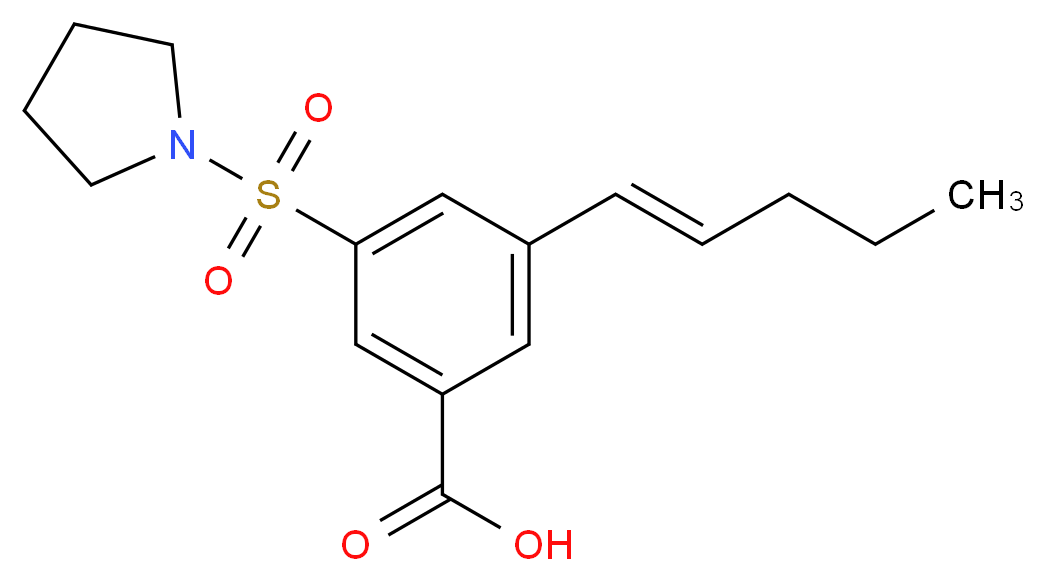 3-[(1E)-pent-1-en-1-yl]-5-(pyrrolidin-1-ylsulfonyl)benzoic acid_分子结构_CAS_)