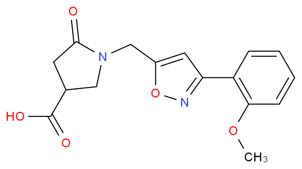 1-{[3-(2-methoxyphenyl)isoxazol-5-yl]methyl}-5-oxopyrrolidine-3-carboxylic acid_分子结构_CAS_)