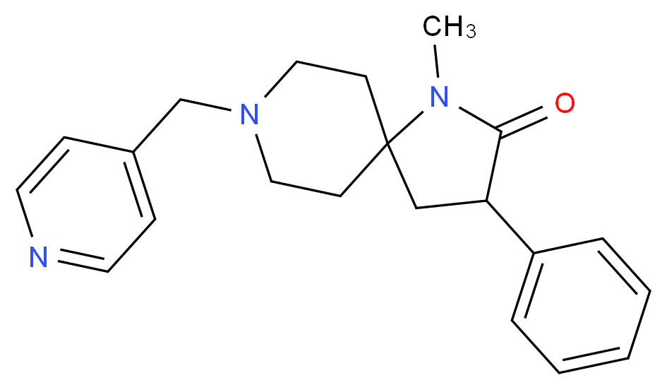 1-methyl-3-phenyl-8-(4-pyridinylmethyl)-1,8-diazaspiro[4.5]decan-2-one_分子结构_CAS_)