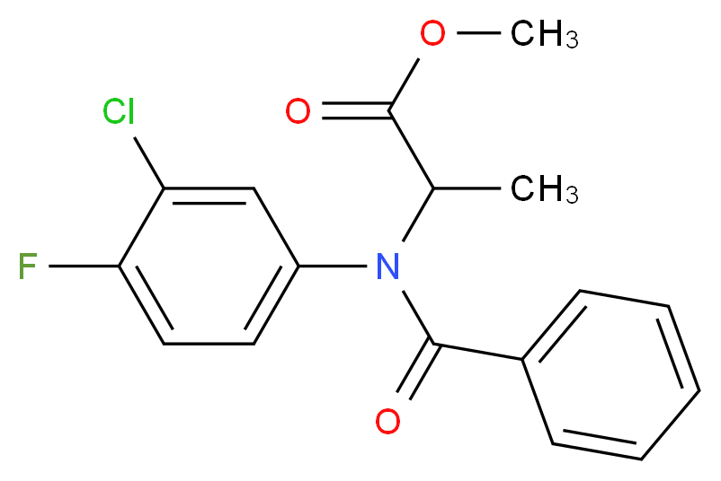 methyl 2-[N-(3-chloro-4-fluorophenyl)-1-phenylformamido]propanoate_分子结构_CAS_52756-25-9