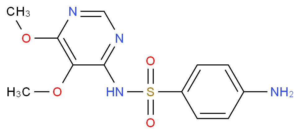 4-amino-N-(5,6-dimethoxypyrimidin-4-yl)benzene-1-sulfonamide_分子结构_CAS_2447-57-6