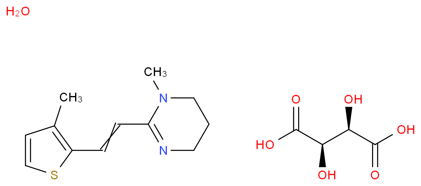 酒石酸甲噻嘧啶 水合物_分子结构_CAS_26155-31-7(anhydrous))