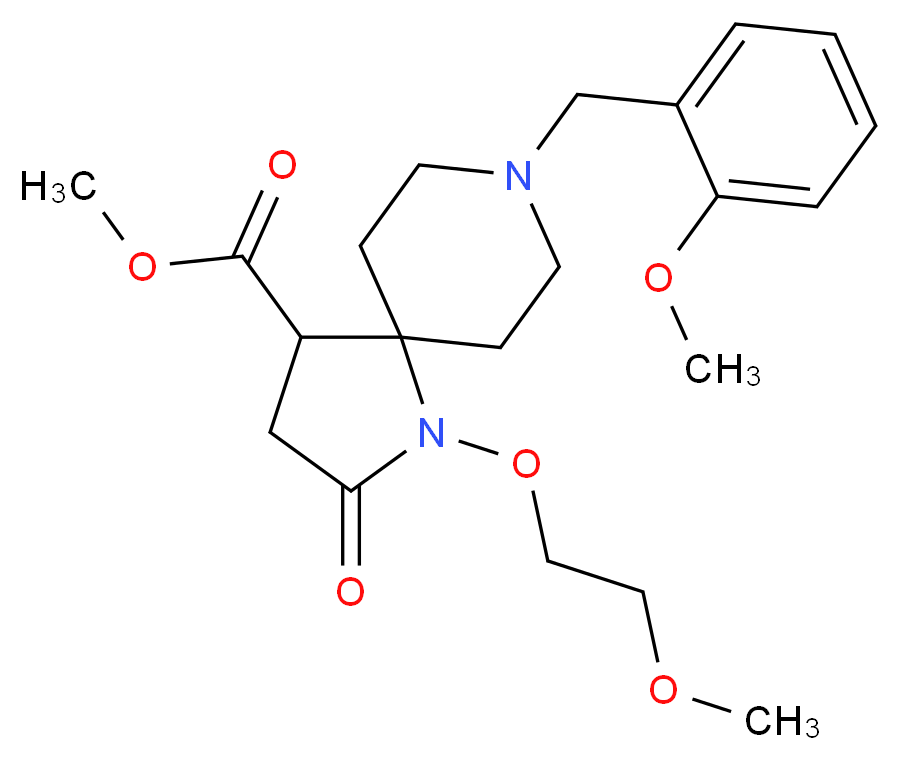 methyl 8-(2-methoxybenzyl)-1-(2-methoxyethoxy)-2-oxo-1,8-diazaspiro[4.5]decane-4-carboxylate_分子结构_CAS_)