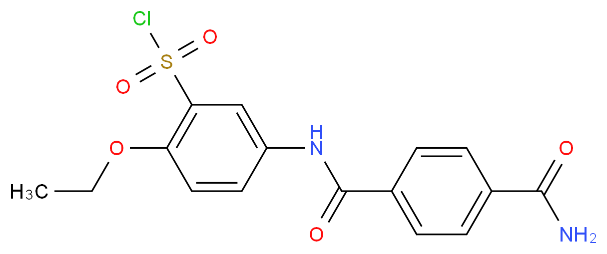 5-(4-Carbamoyl-benzoylamino)-2-ethoxy-benzenesulfonyl chloride_分子结构_CAS_680618-05-7)