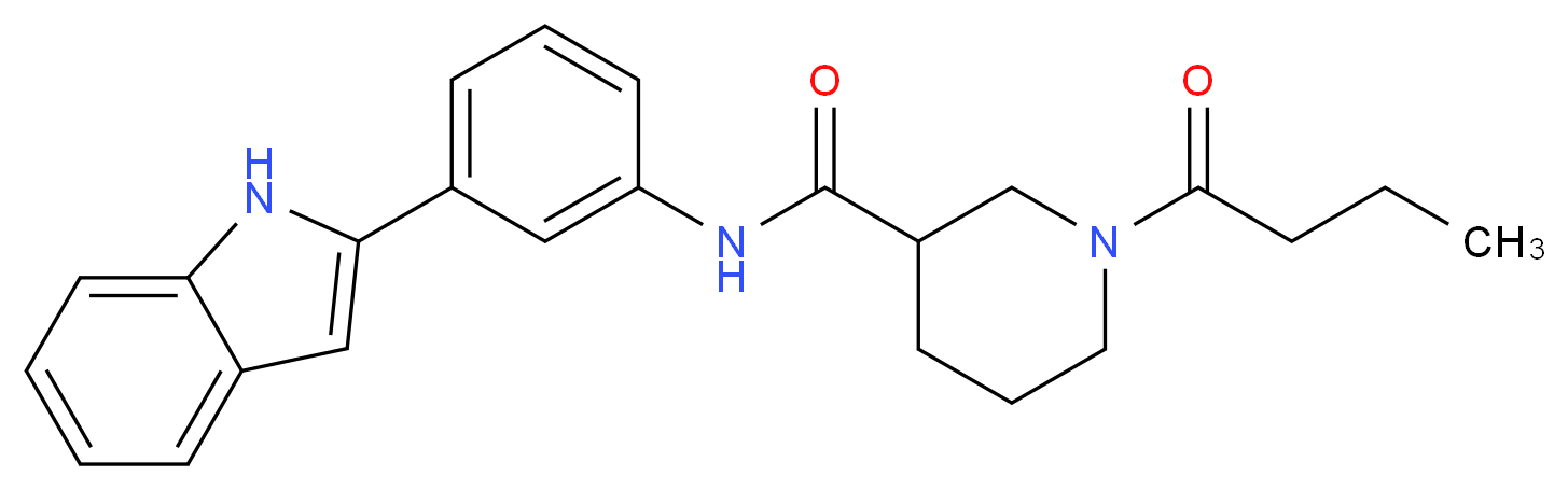 1-butyryl-N-[3-(1H-indol-2-yl)phenyl]-3-piperidinecarboxamide_分子结构_CAS_)