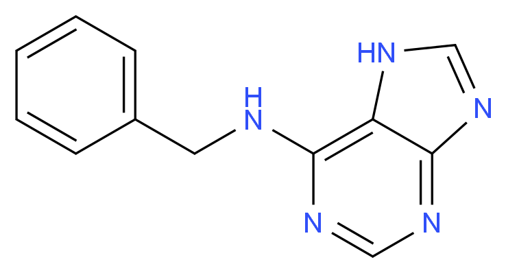 6-Benzylaminopurine_分子结构_CAS_1214-39-7)