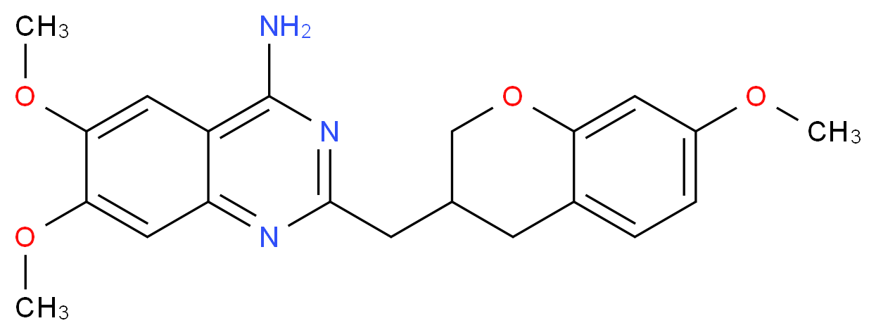 6,7-dimethoxy-2-[(7-methoxy-3,4-dihydro-2H-chromen-3-yl)methyl]quinazolin-4-amine_分子结构_CAS_)