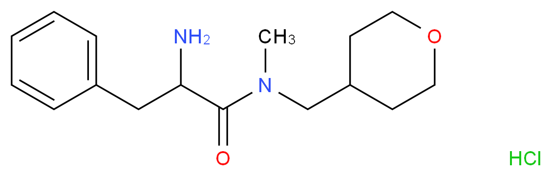 2-Amino-N-methyl-3-phenyl-N-(tetrahydro-2H-pyran-4-ylmethyl)propanamide hydrochloride_分子结构_CAS_)