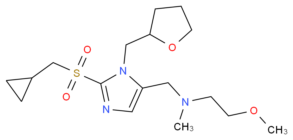 N-{[2-[(cyclopropylmethyl)sulfonyl]-1-(tetrahydro-2-furanylmethyl)-1H-imidazol-5-yl]methyl}-2-methoxy-N-methylethanamine_分子结构_CAS_)