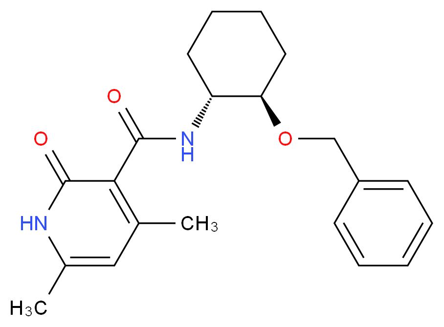 N-[(1R,2R)-2-(benzyloxy)cyclohexyl]-4,6-dimethyl-2-oxo-1,2-dihydro-3-pyridinecarboxamide_分子结构_CAS_)