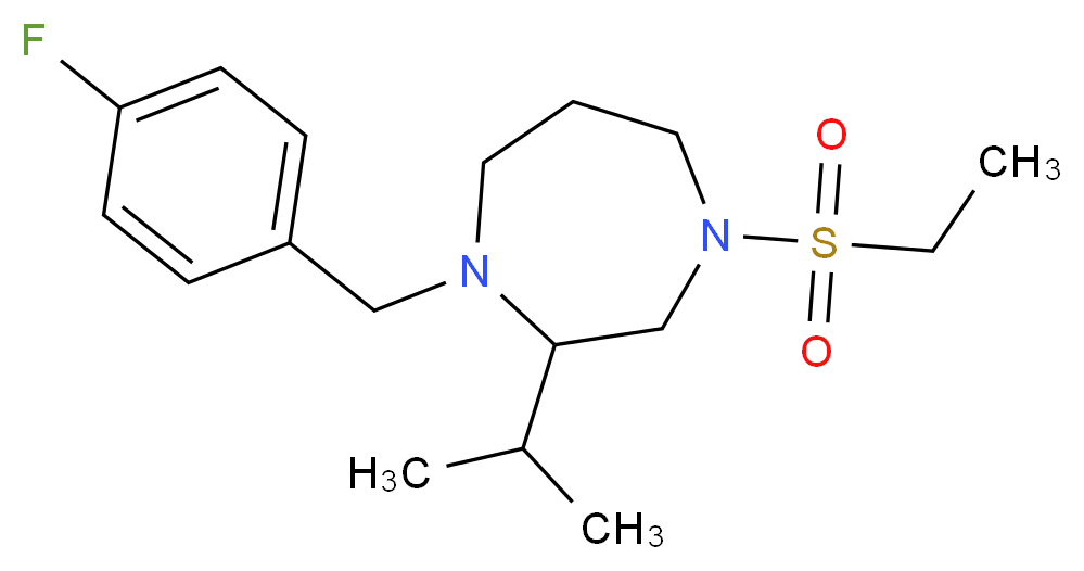 4-(ethylsulfonyl)-1-(4-fluorobenzyl)-2-isopropyl-1,4-diazepane_分子结构_CAS_)