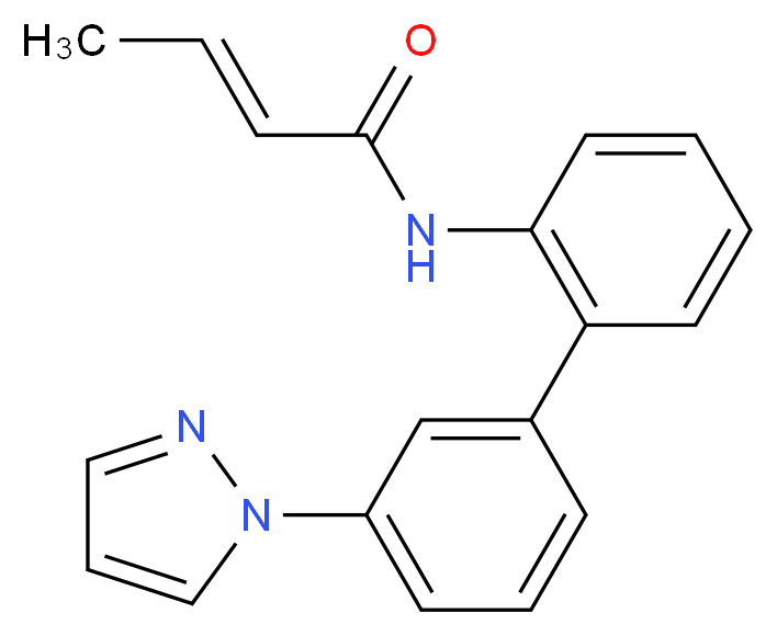 (2E)-N-[3'-(1H-pyrazol-1-yl)biphenyl-2-yl]but-2-enamide_分子结构_CAS_)