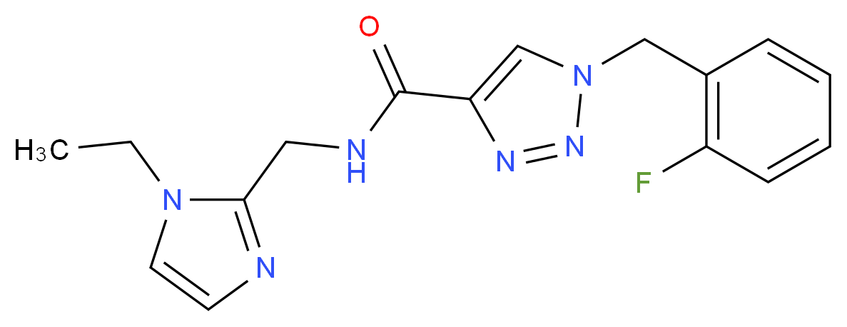 N-[(1-ethyl-1H-imidazol-2-yl)methyl]-1-(2-fluorobenzyl)-1H-1,2,3-triazole-4-carboxamide_分子结构_CAS_)