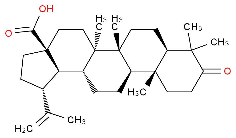 (1R,2R,5S,8R,9R,10R,13R,14R,19R)-1,2,14,18,18-pentamethyl-17-oxo-8-(prop-1-en-2-yl)pentacyclo[11.8.0.0<sup>2</sup>,<sup>1</sup><sup>0</sup>.0<sup>5</sup>,<sup>9</sup>.0<sup>1</sup><sup>4</sup>,<sup>1</sup><sup>9</sup>]henicosane-5-carboxylic acid_分子结构_CAS_4481-62-3