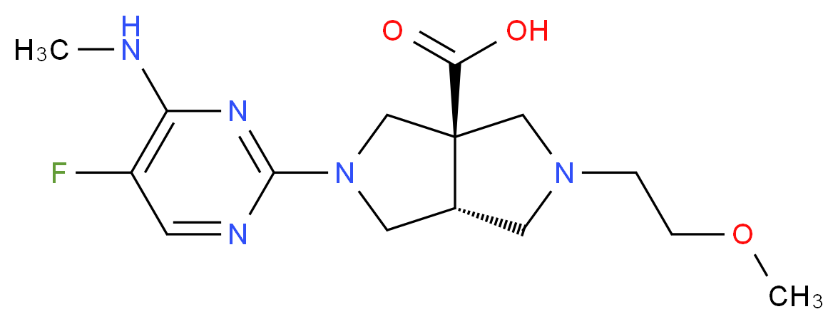 (3aR*,6aR*)-2-[5-fluoro-4-(methylamino)-2-pyrimidinyl]-5-(2-methoxyethyl)hexahydropyrrolo[3,4-c]pyrrole-3a(1H)-carboxylic acid_分子结构_CAS_)
