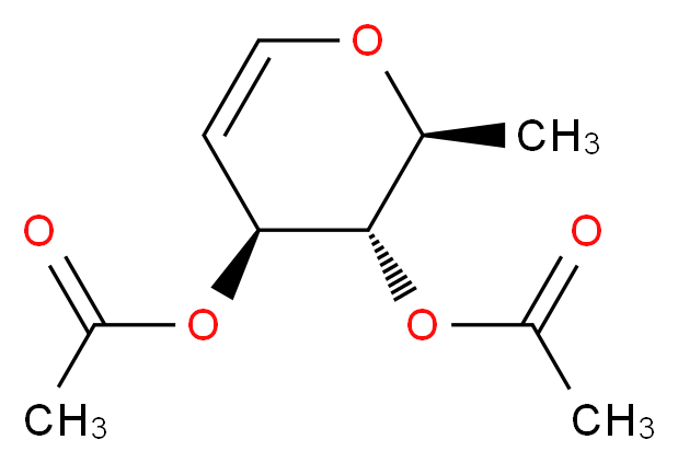 (2S,3S,4S)-4-(acetyloxy)-2-methyl-3,4-dihydro-2H-pyran-3-yl acetate_分子结构_CAS_34819-86-8