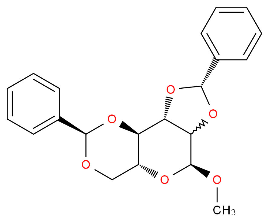 (1R,2S,4S,7S,9R,12R)-7-methoxy-4,12-diphenyl-3,5,8,11,13-pentaoxatricyclo[7.4.0.0<sup>2</sup>,<sup>6</sup>]tridecane_分子结构_CAS_4148-71-4