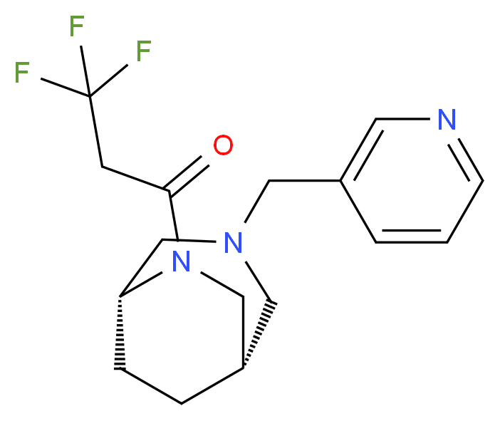 (1S*,5R*)-3-(3-pyridinylmethyl)-6-(3,3,3-trifluoropropanoyl)-3,6-diazabicyclo[3.2.2]nonane_分子结构_CAS_)