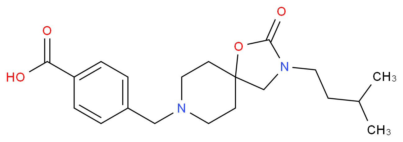 4-{[3-(3-methylbutyl)-2-oxo-1-oxa-3,8-diazaspiro[4.5]dec-8-yl]methyl}benzoic acid_分子结构_CAS_)