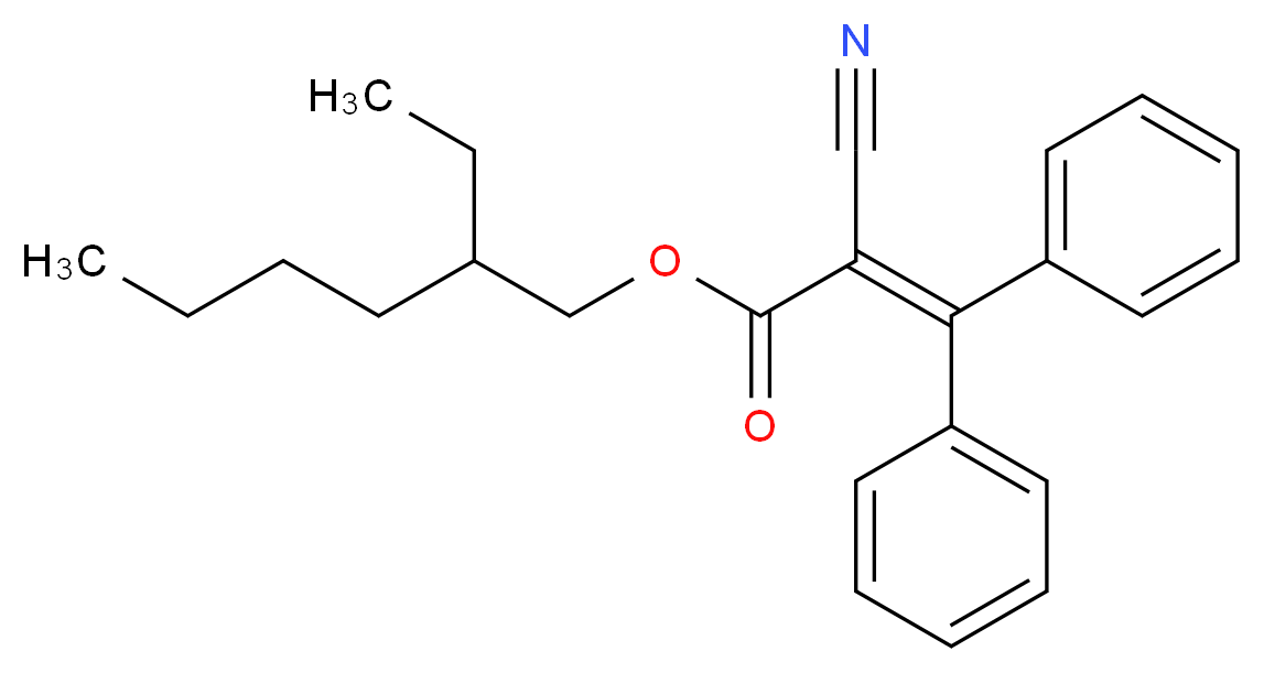 2-ethylhexyl 2-cyano-3,3-diphenylprop-2-enoate_分子结构_CAS_6197-30-4