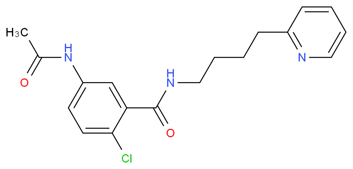 5-(acetylamino)-2-chloro-N-(4-pyridin-2-ylbutyl)benzamide_分子结构_CAS_)