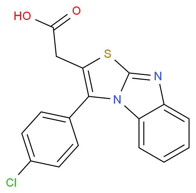 2-[3-(4-chlorophenyl)-5-thia-2,7-diazatricyclo[6.4.0.0<sup>2</sup>,<sup>6</sup>]dodeca-1(12),3,6,8,10-pentaen-4-yl]acetic acid_分子结构_CAS_58433-11-7