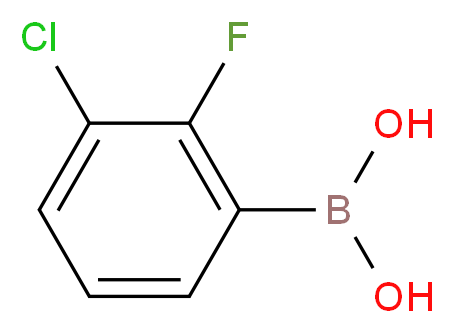 3-氯-2-氟苯硼酸_分子结构_CAS_352535-82-1)