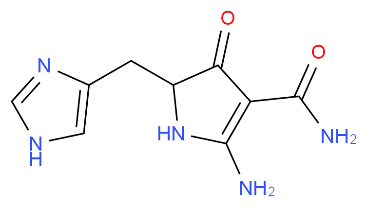 2-amino-5-(1H-imidazol-4-ylmethyl)-4-oxo-4,5-dihydro-1H-pyrrole-3-carboxamide_分子结构_CAS_)
