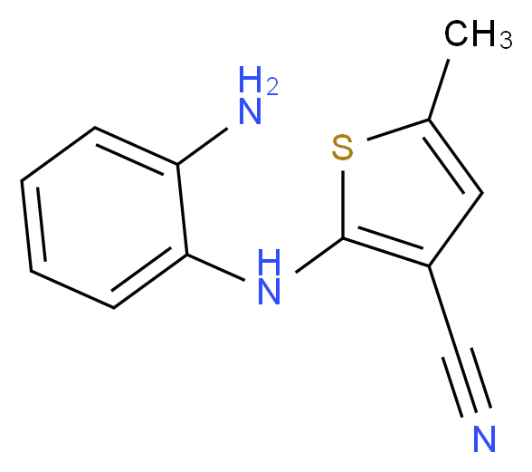 2-[(2-Aminophenyl)amino]-5-methyl-3-thiophenecarbonitrile(Olanzapine Impurity)_分子结构_CAS_873895-41-1)