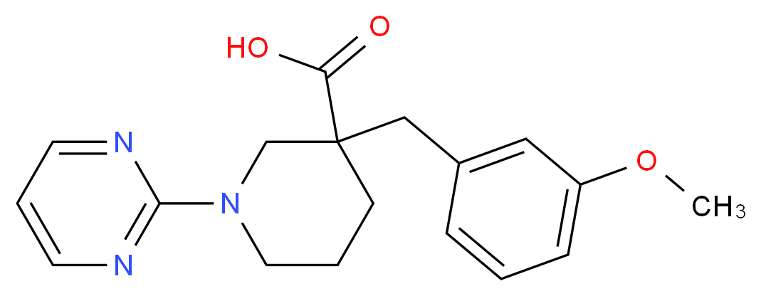 3-(3-methoxybenzyl)-1-pyrimidin-2-ylpiperidine-3-carboxylic acid_分子结构_CAS_)