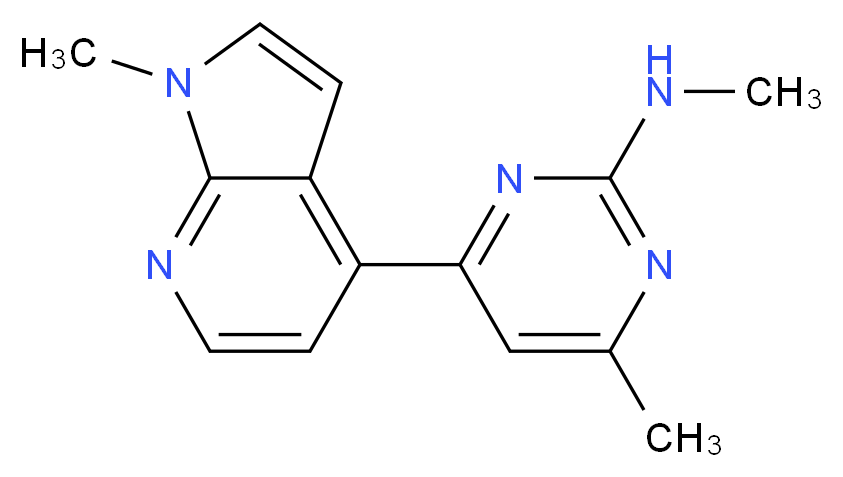 N,4-dimethyl-6-(1-methyl-1H-pyrrolo[2,3-b]pyridin-4-yl)pyrimidin-2-amine_分子结构_CAS_)