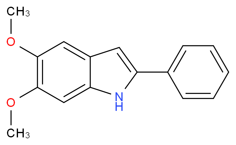 5,6-dimethoxy-2-phenyl-1H-indole_分子结构_CAS_62663-26-7