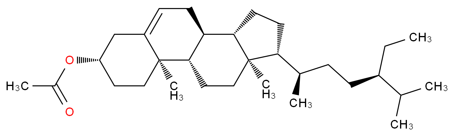 (1S,2R,5S,10S,11S,14R,15R)-14-[(2R,5R)-5-ethyl-6-methylheptan-2-yl]-2,15-dimethyltetracyclo[8.7.0.0<sup>2</sup>,<sup>7</sup>.0<sup>1</sup><sup>1</sup>,<sup>1</sup><sup>5</sup>]heptadec-7-en-5-yl acetate_分子结构_CAS_915-05-9