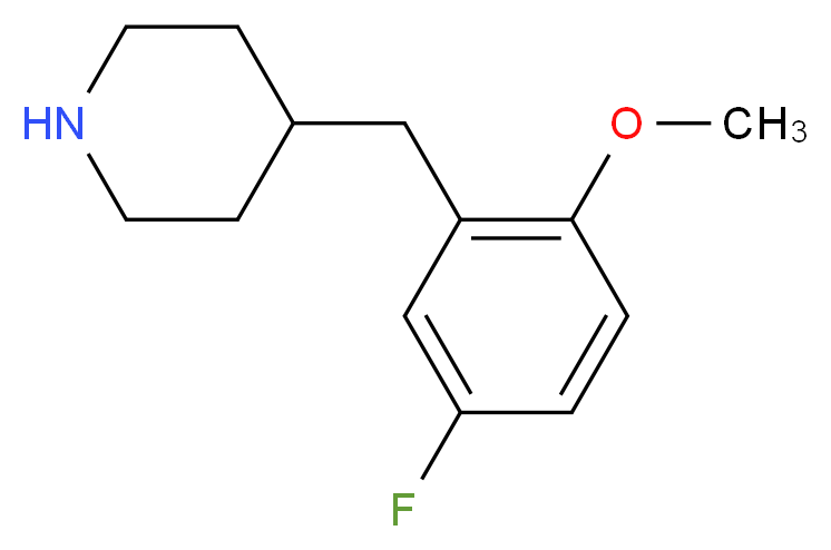 4-[(5-fluoro-2-methoxyphenyl)methyl]piperidine_分子结构_CAS_955314-86-0