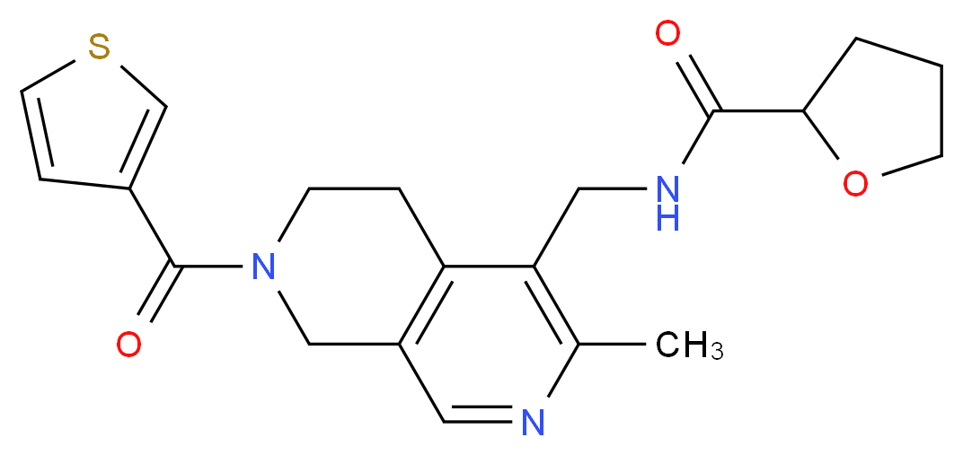 N-{[3-methyl-7-(3-thienylcarbonyl)-5,6,7,8-tetrahydro-2,7-naphthyridin-4-yl]methyl}tetrahydro-2-furancarboxamide_分子结构_CAS_)