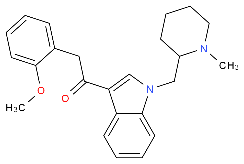 2-(2-methoxyphenyl)-1-{1-[(1-methylpiperidin-2-yl)methyl]-1H-indol-3-yl}ethan-1-one_分子结构_CAS_1345970-43-5