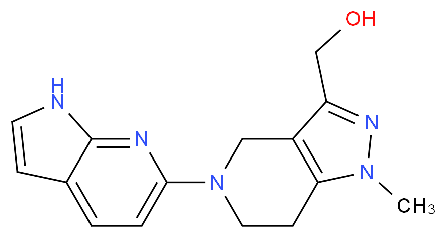 [1-methyl-5-(1H-pyrrolo[2,3-b]pyridin-6-yl)-4,5,6,7-tetrahydro-1H-pyrazolo[4,3-c]pyridin-3-yl]methanol_分子结构_CAS_)