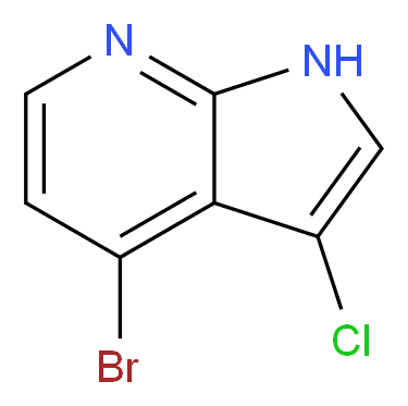 4-bromo-3-chloro-1H-pyrrolo[2,3-b]pyridine_分子结构_CAS_943323-92-0