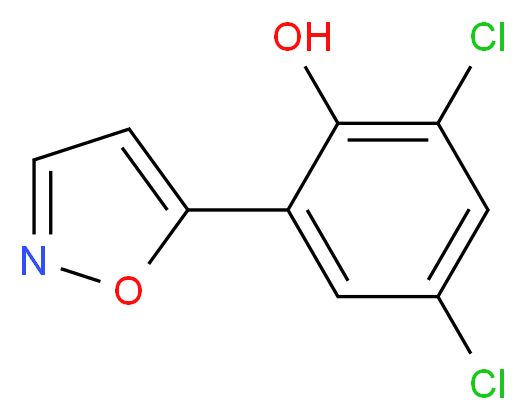 2,4-dichloro-6-(1,2-oxazol-5-yl)phenol_分子结构_CAS_288401-44-5